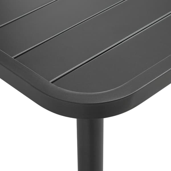 Trädgårdsbord mörkgrå 150x90x72 cm stål