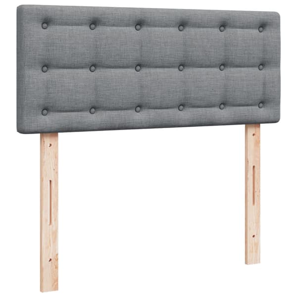 Ramsäng med madrass ljusgrå 120x190 cm tyg