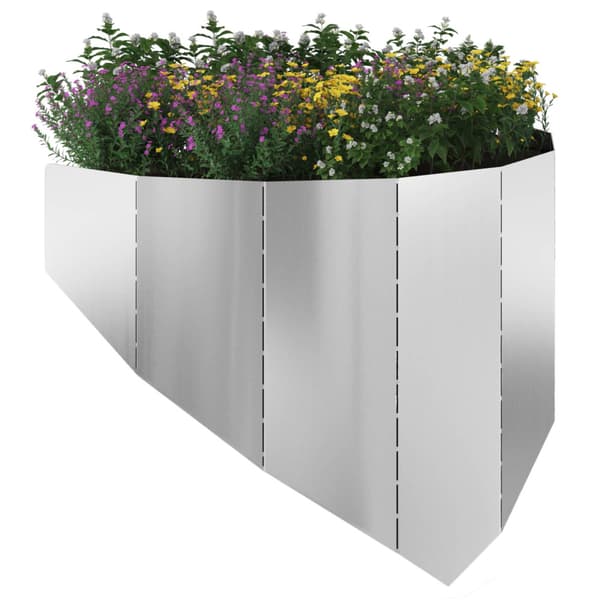 Kant för gräsmatta 4 pcs 100 x 45 cm Stål Silver