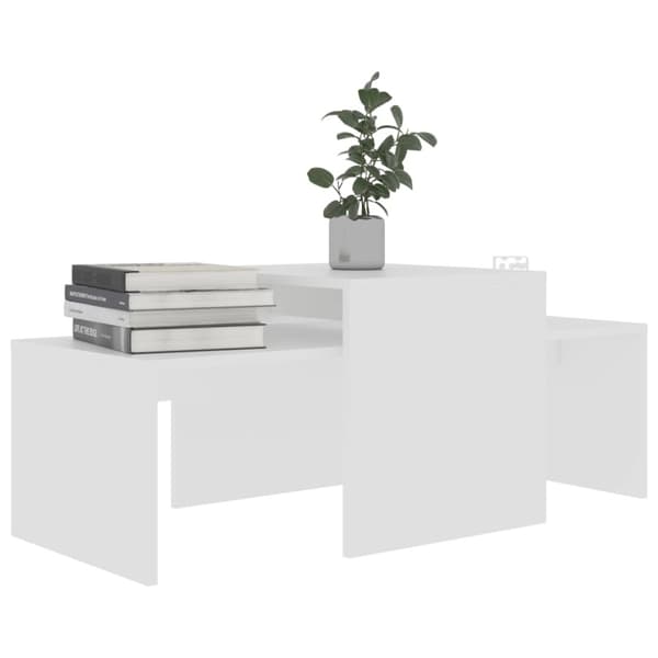 Soffbord set vit 100x48x40 cm konstruerat trä
