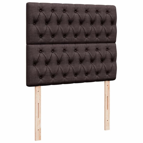 Ramsäng med madrass mörkbrun 120x190 cm tyg