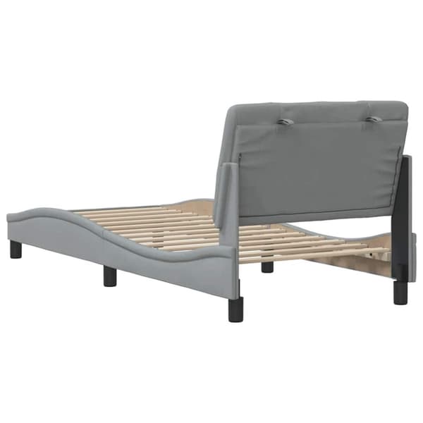 Bed Frame without Mattress Light Grey 90x200 cm Fabric