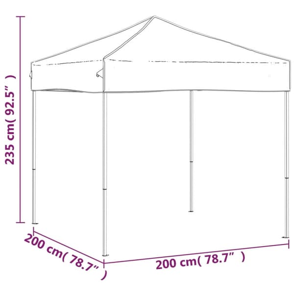 Hopfällbart partytält antracit 2x2 m
