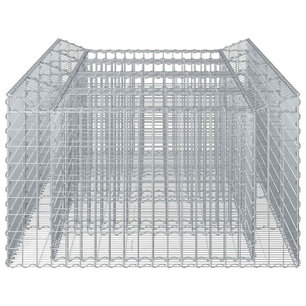 Gabion upphöjd säng 2 pcs Silver