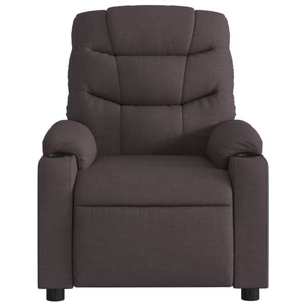 Reclinerfåtölj mörkbrun tyg