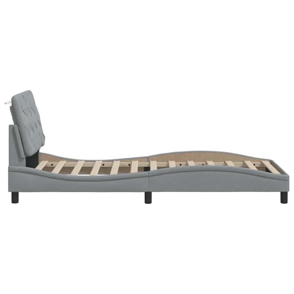 Bed Frame without Mattress Light Grey 90x190 cm Fabric