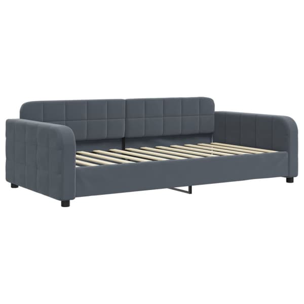 Dagbädd utdragbar mörkgrå 90x200 cm sammet