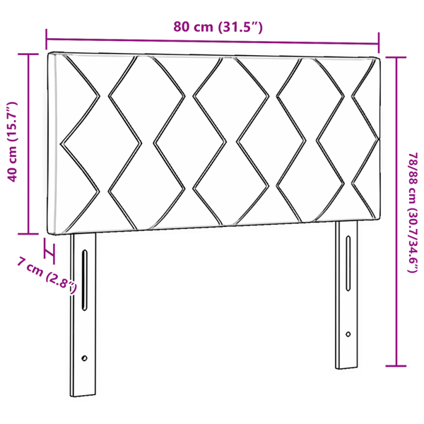 LED huvuddyna Grå 80 cm tyg