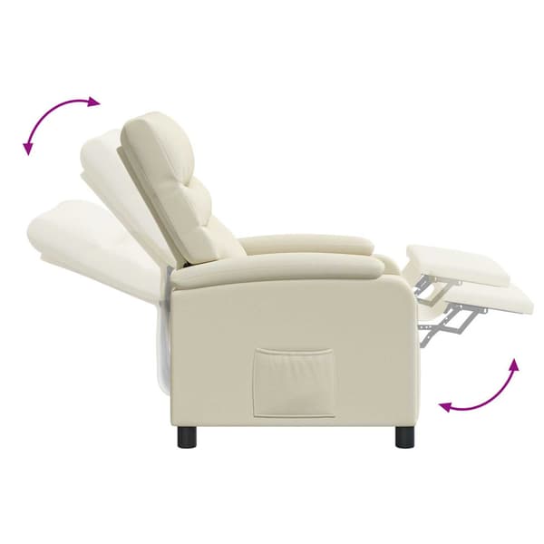 Recliner Gräddvit Konstläder