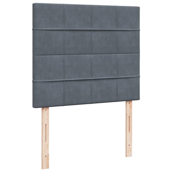 Ramsäng med madrass mörkgrå 120x200 cm sammet