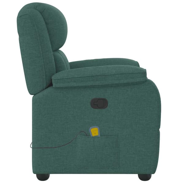 Massagefåtölj mörkgrön tyg