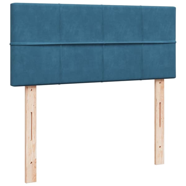 Ramsäng med madrass blå 120x190 cm sammet