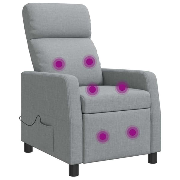 Massagefåtölj Ljusgrå Tyg