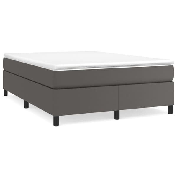 Boxspring-sängram grå 140x200 cm konstläder