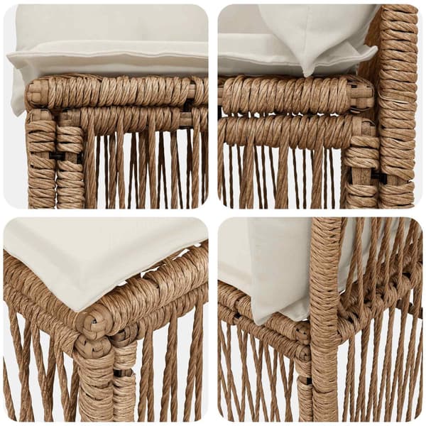 Trädgårdsoffset 3 pcs Beige konstrotting
