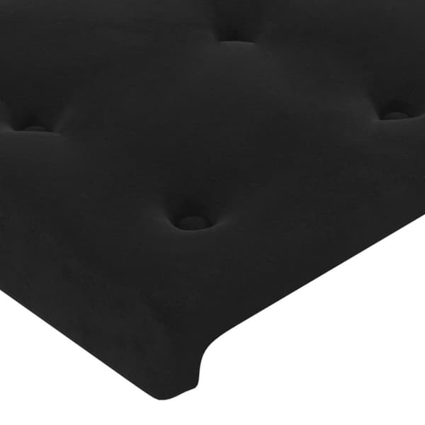 Sänggavel LED svart 160x5x118/128 cm sammet