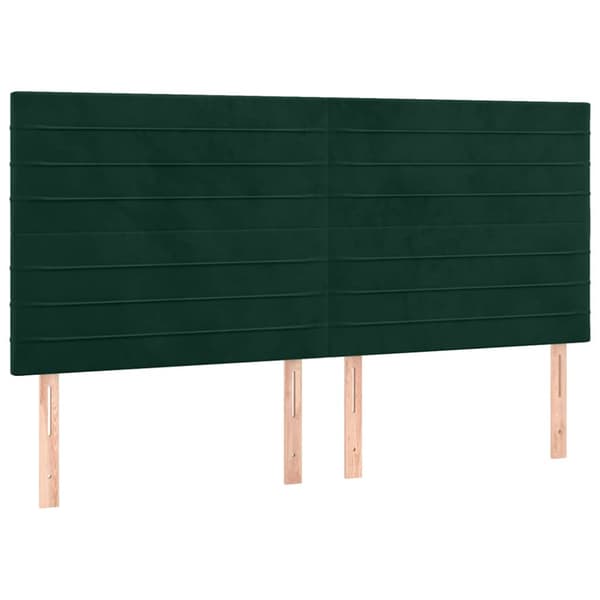 Ramsäng med madrass mörkgrön 180x200 cm sammet