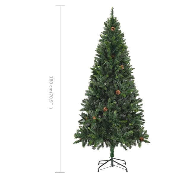 Plastgran med kottar grön 180 cm