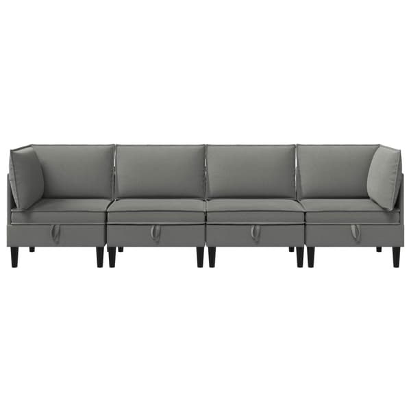 Möbelset för vardagsrummet 4 pcs Mörkgrå Tyg