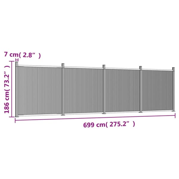 Staketpanel brun 699x186 cm WPC