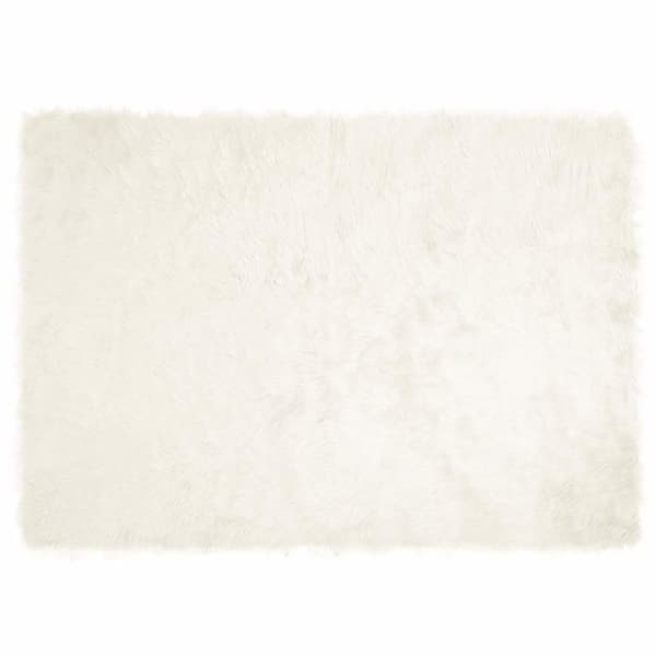 Fuskfäll matta TAFALLA Vit 240 x 340 cm Polyester