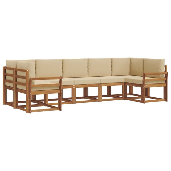 Utomhussoffset 7 st Naturlig och Beige