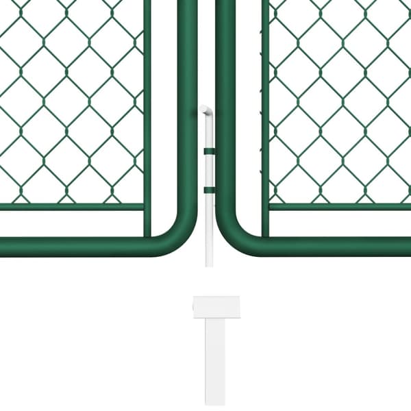 Trädgårdsgrind stål 400x125 cm grön