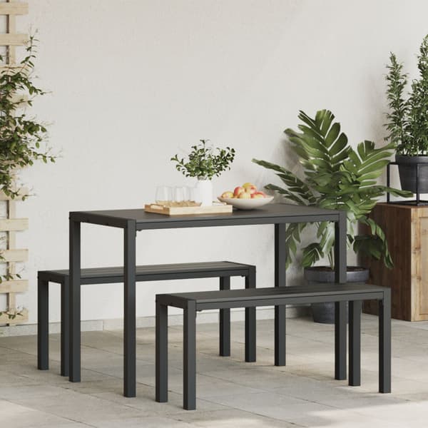 Trädgårdsmöbelset 3 pcs Antracit Stål