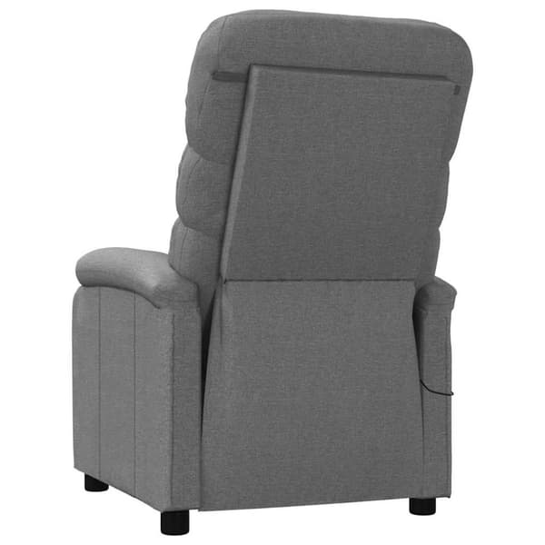 Massagefåtölj mörkgrå tyg