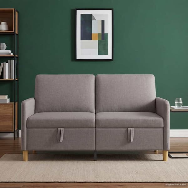 Soffa med förvaring Taupe 152 x 78 x 87 cm Polyester