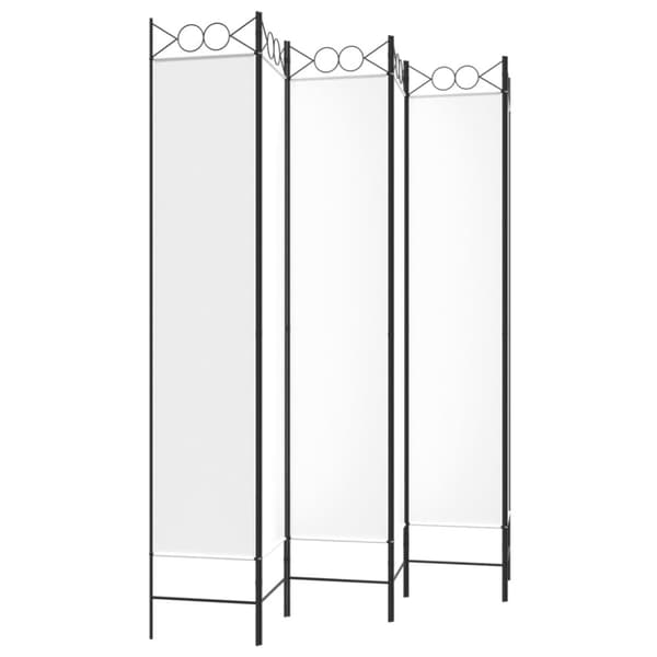 Rumsavdelare 6 paneler vit 240x220 cm tyg