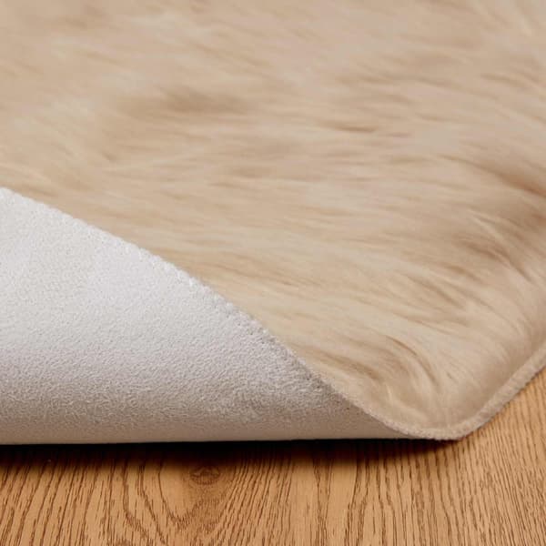 Fuskfäll matta TAFALLA Beige Ø 200 cm Polyester