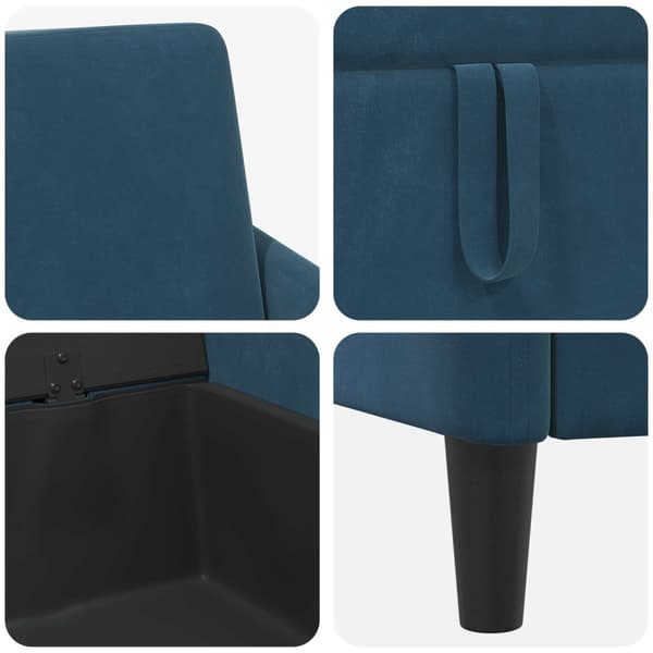 Soffa med förvaring Blå 122 x 78 x 87 cm Polyester