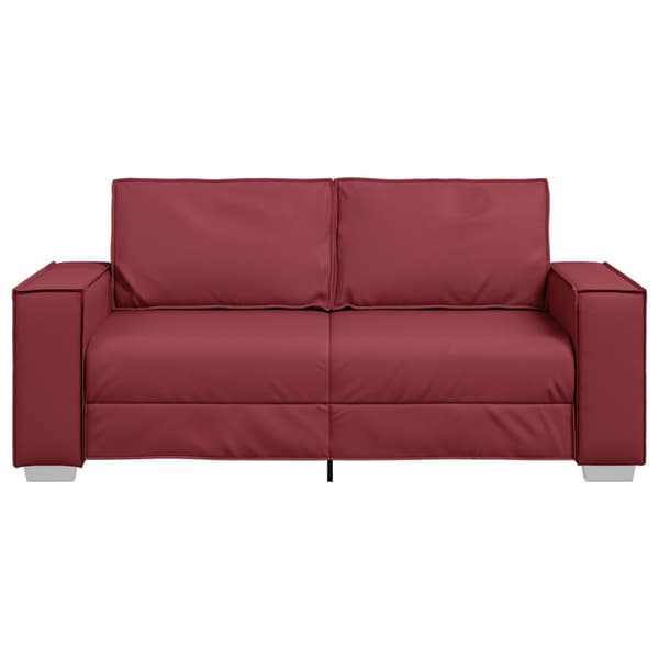 Tvåsitssoffa Vinröd 180 cm Konstläder