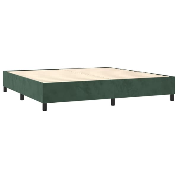 Ramsäng med madrass mörkgrön 200x200 cm sammet