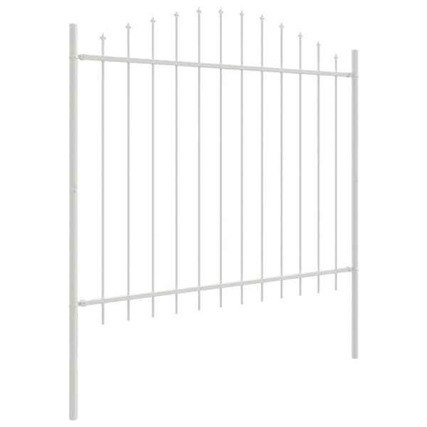 Trädgårdsstängsel 5 pcs Vit 170 x 165 cm Pulverlackerat stål