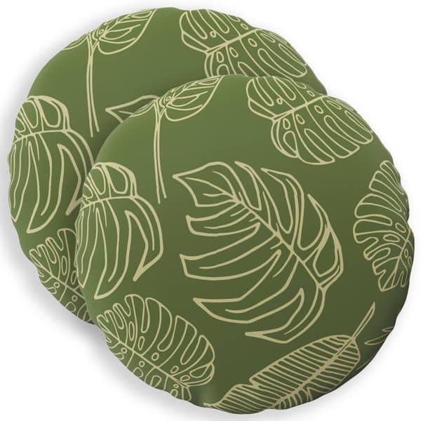 Kuddöverdrag 2 st HEERLEN Bladdesign Ø 50 cm Polyester