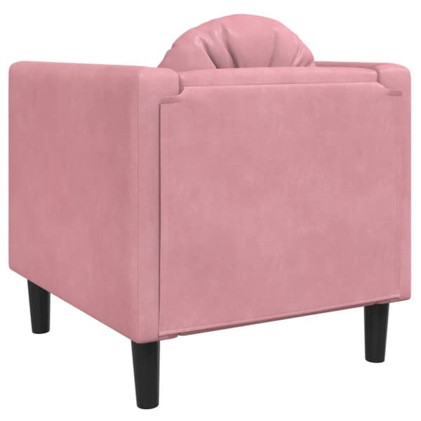 Fåtölj med dyna rosa sammet
