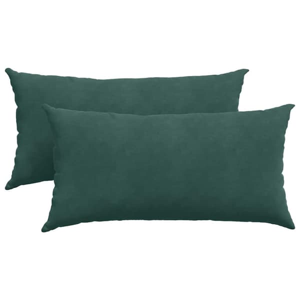 Sofakuddar 2 pcs Mörkgrön 80 x 40 cm Kordread tyg