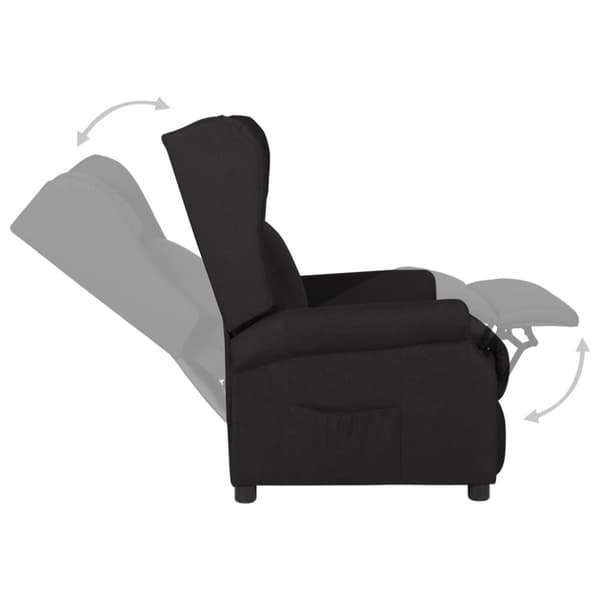 Reclinerfåtölj svart tyg