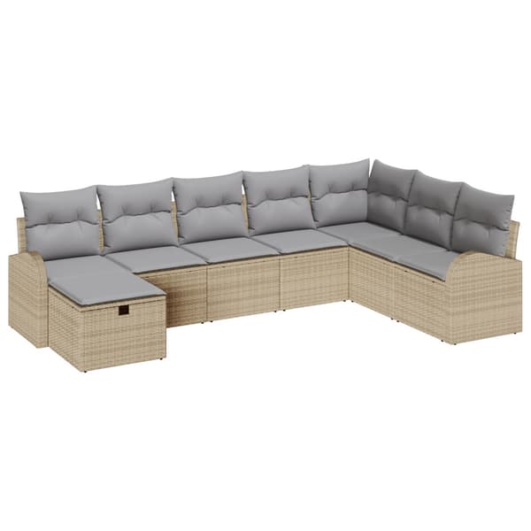 Trädgårdsoffset 8 st Beige konstrotting