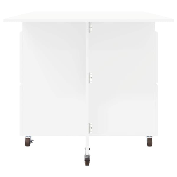 Matbord 2 pcs 140 x 80 x 77 cm Konstruerat trä Vit Rektangulär