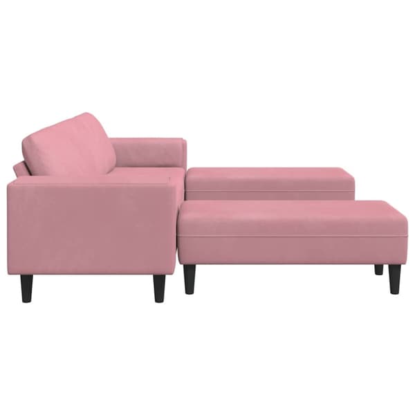 Vardagsrumsoffa 3 pcs Rosa 250 x 188 x 76 cm