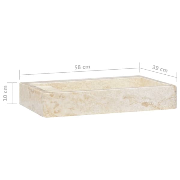 Handfat gräddvit 58x39x10 cm marmor
