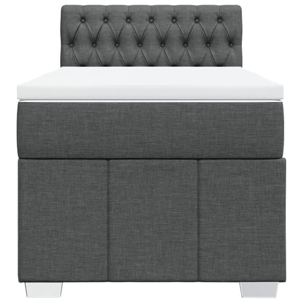 Ramsäng med madrass mörkgrå 80x200 cm tyg