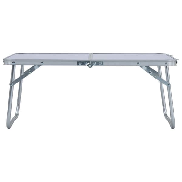 Hopfällbart campingbord vit aluminium 60x40 cm