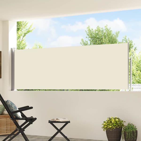 Infällbar sidomarkis 100x500 cm gräddvit