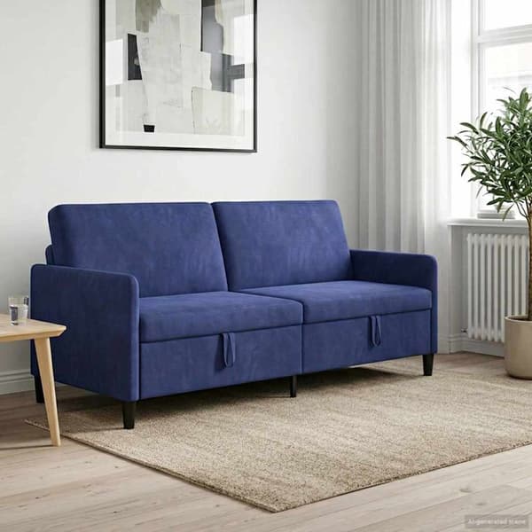 Soffa med förvaring Polisblå 192 x 78 x 87 cm Polyester