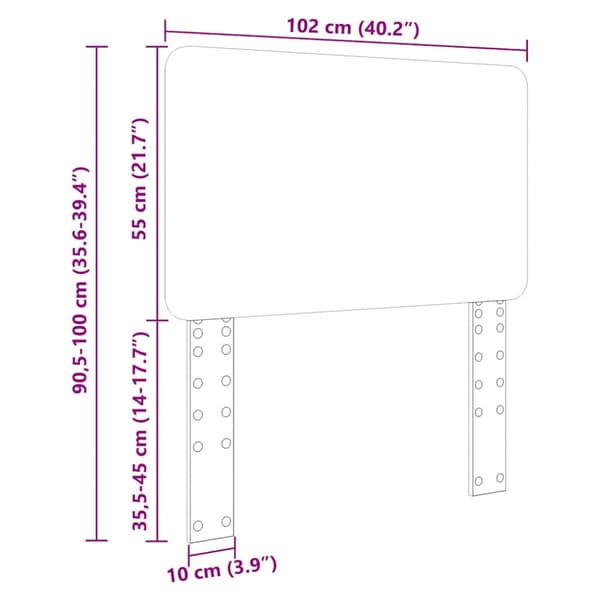 Huvudgavel Vit 100 cm Konstruerat trä
