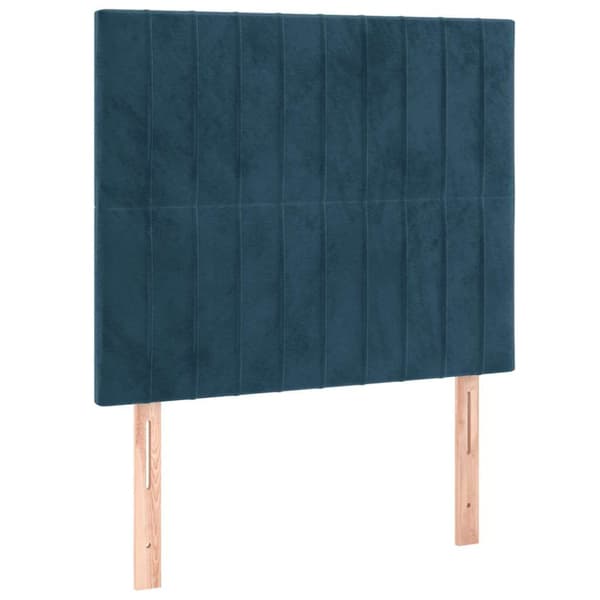 Ramsäng med madrass mörkblå 80x200 cm sammet